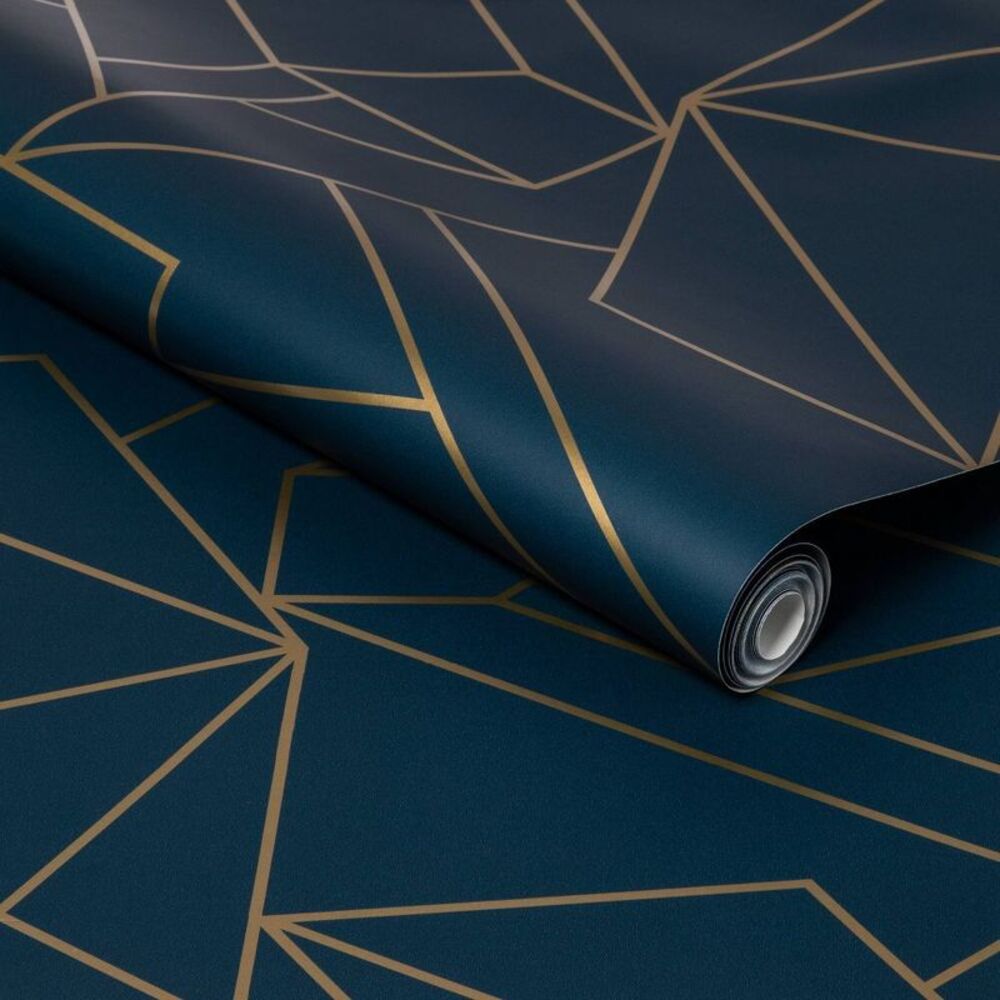 Project 62 - Facet Geometric Peel & Stick Wallpaper Navy/Gold - Navy/Gold